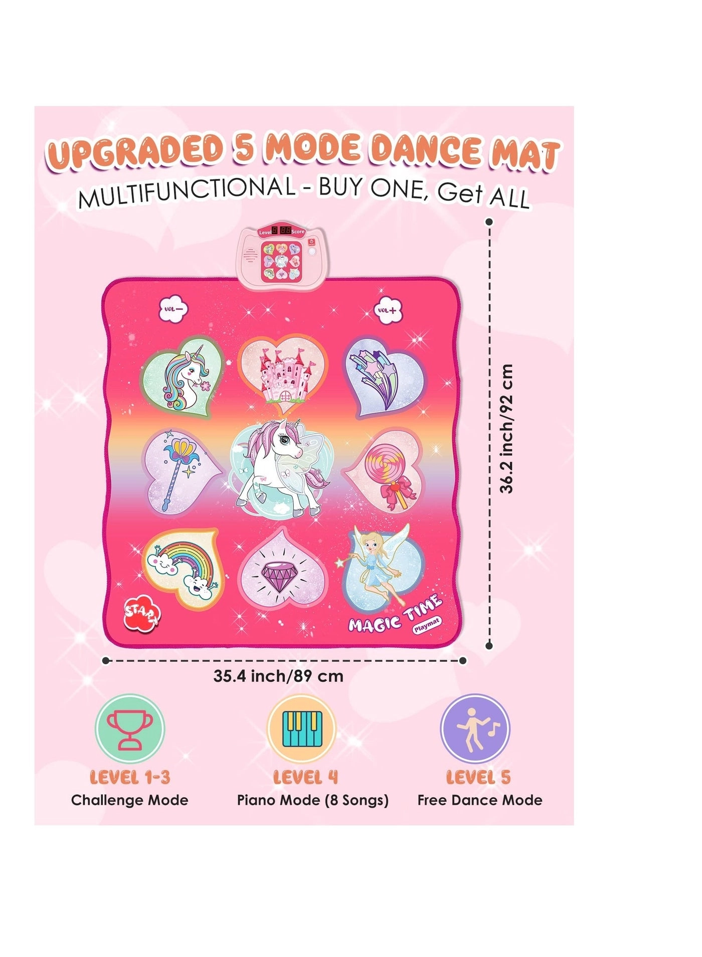 Unicorn Dance Mat - 8 Built-in Songs 3 -6+ Year Old