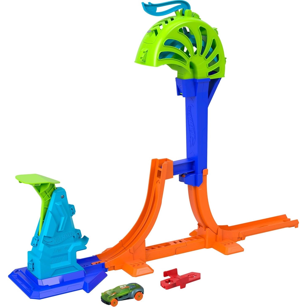 Hot Wheels Stunt Tracks Power Launch Champion Track Set - 6-inch gap jump Speed Snap compatible