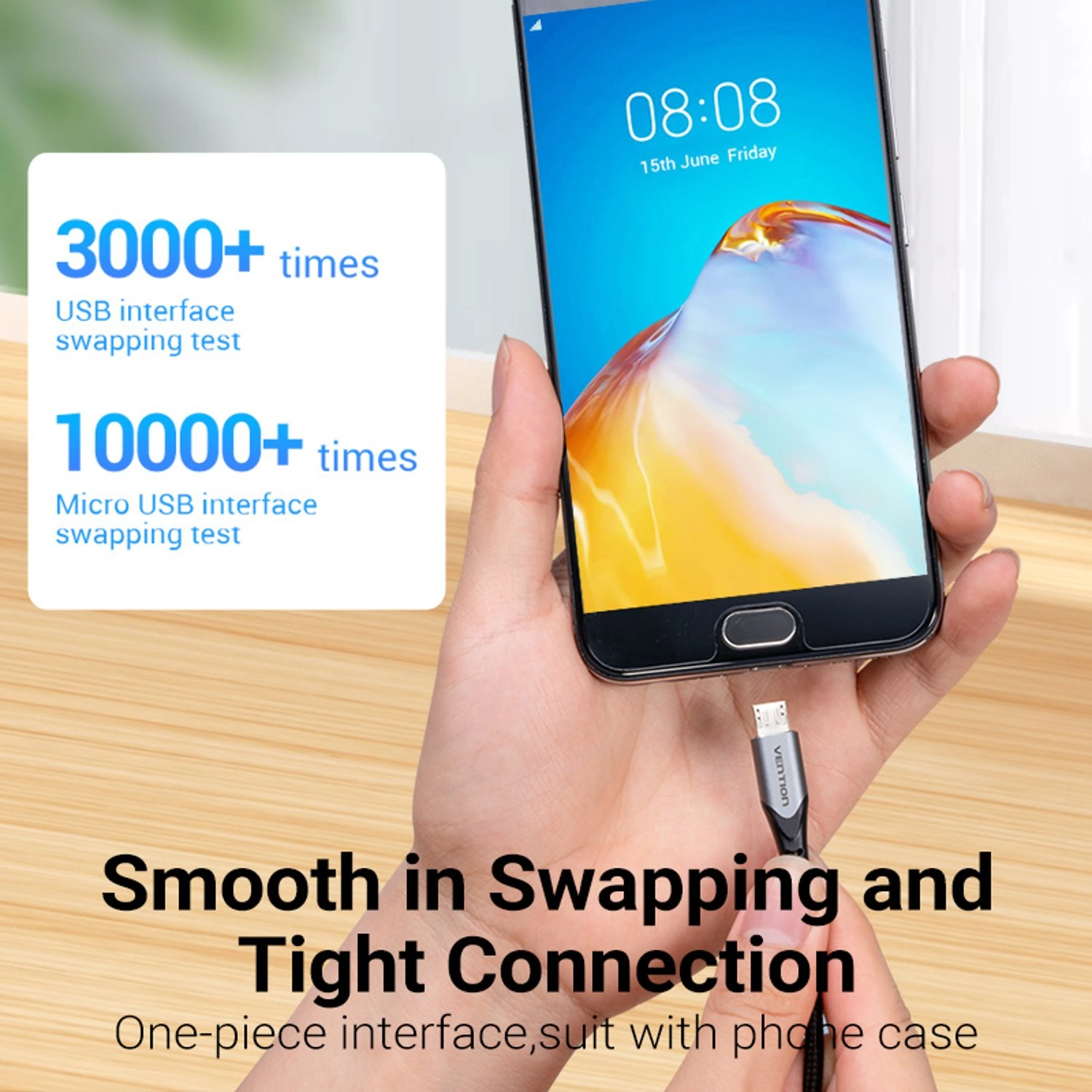Standard Cable 480Mbps USB 2.0 to Micro USB 3m Aluminum Alloy Braided