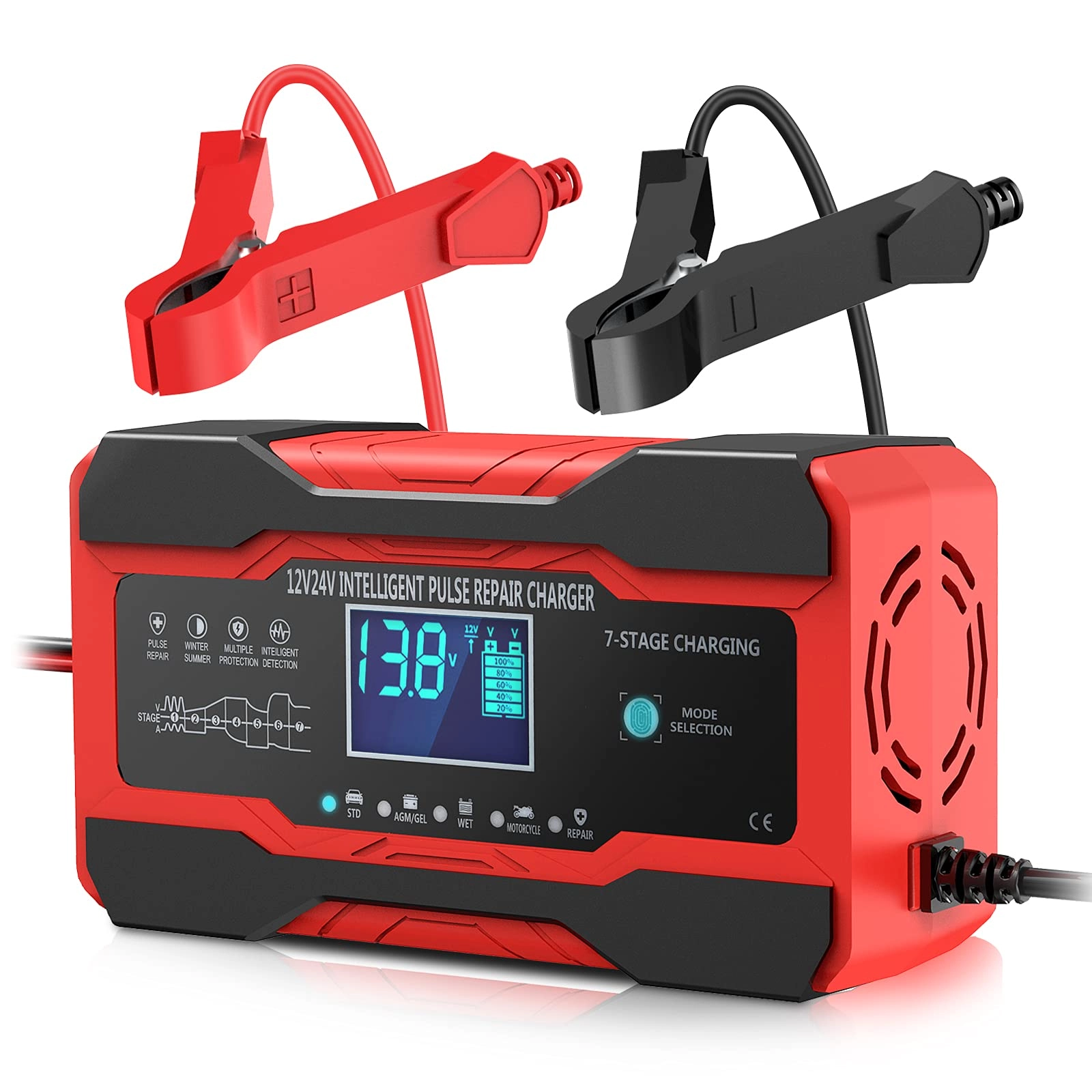 YONHAN Battery Charger - 12V/24V 10 Amps