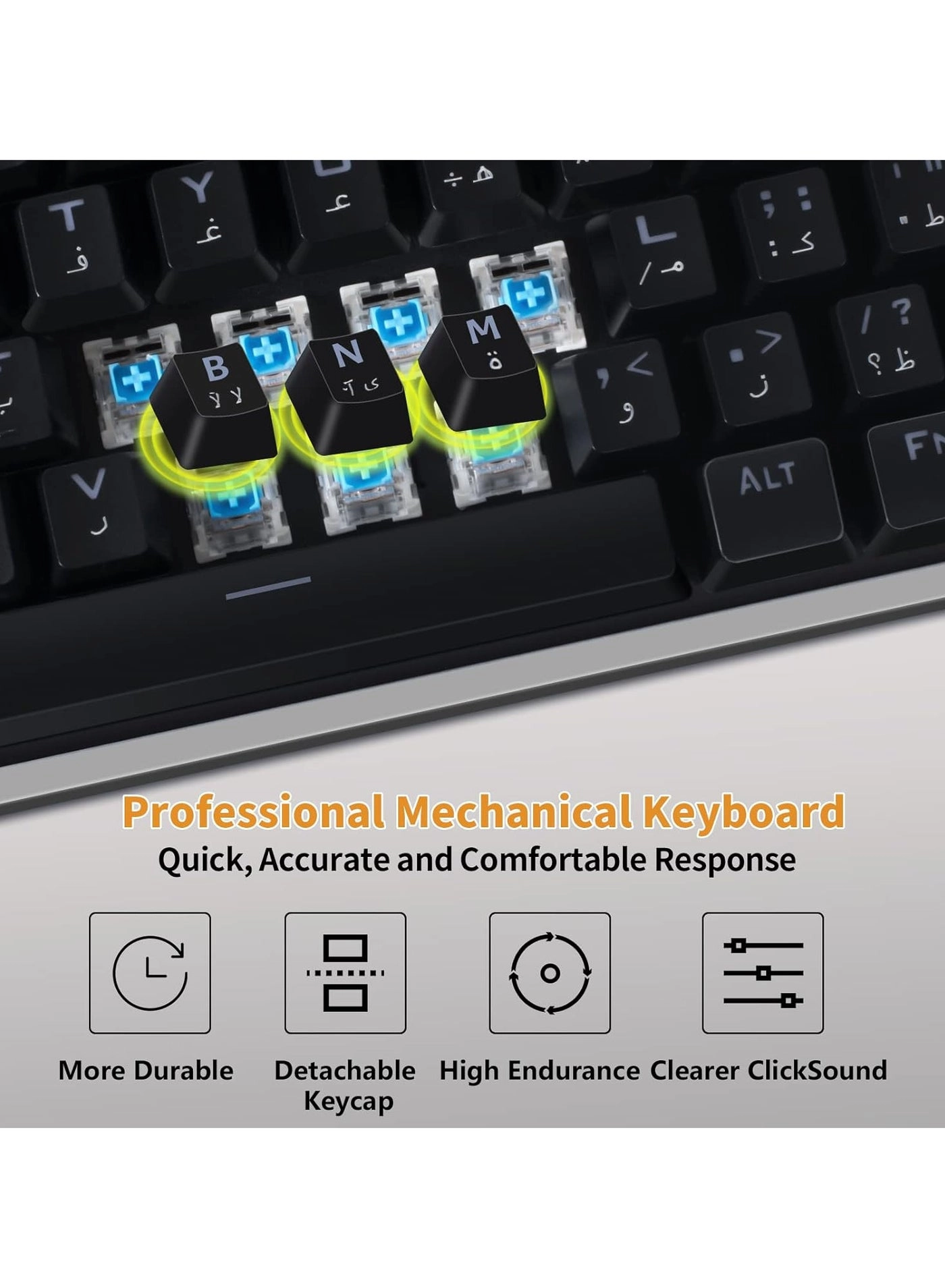 Mechanical Gaming Keyboard - AR/EN Wired