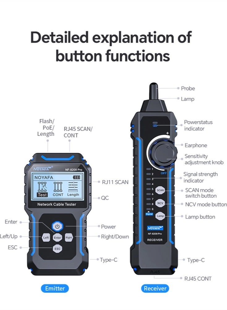 NF-8209Pro - Network Cable Tester PoE
