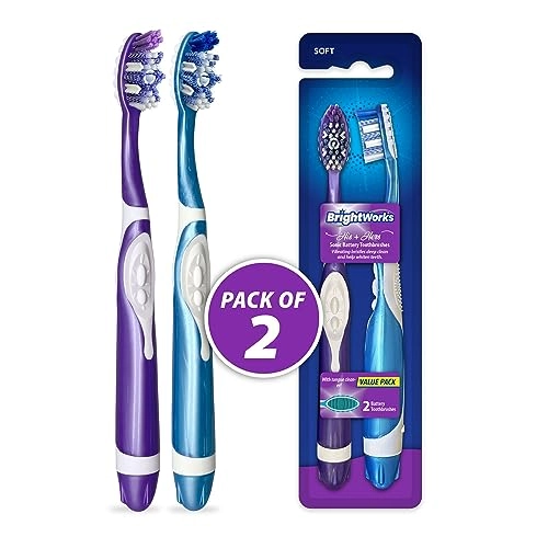 Sonic Battery Toothbrush - Soft Multi-Level Bristles Pack of 2