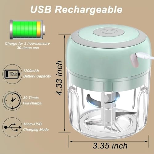 Food Chopper - 100ml 250ml USB-Rechargeable cordless