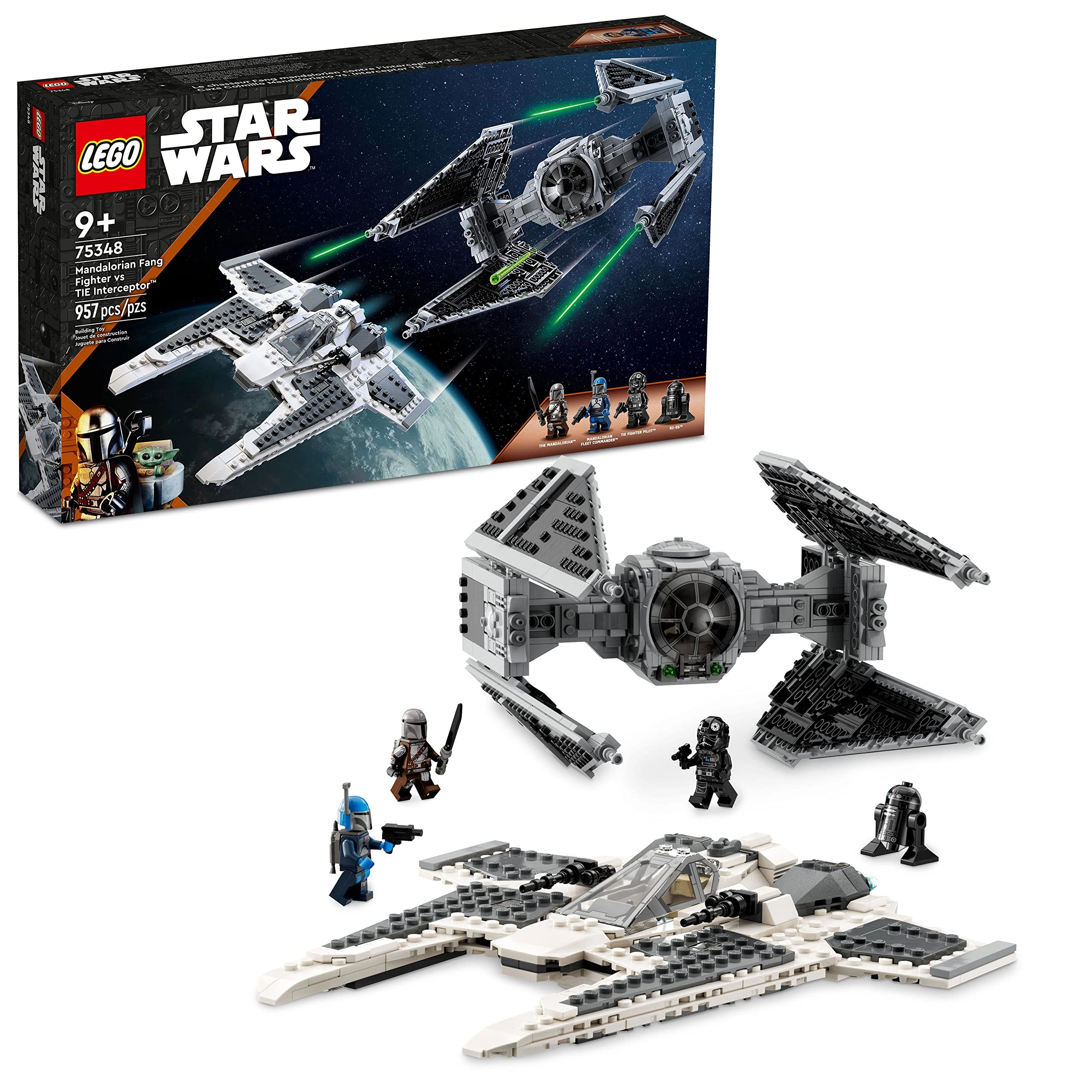 Star Wars Mandalorian Fang Fighter vs. TIE Interceptor (75348)