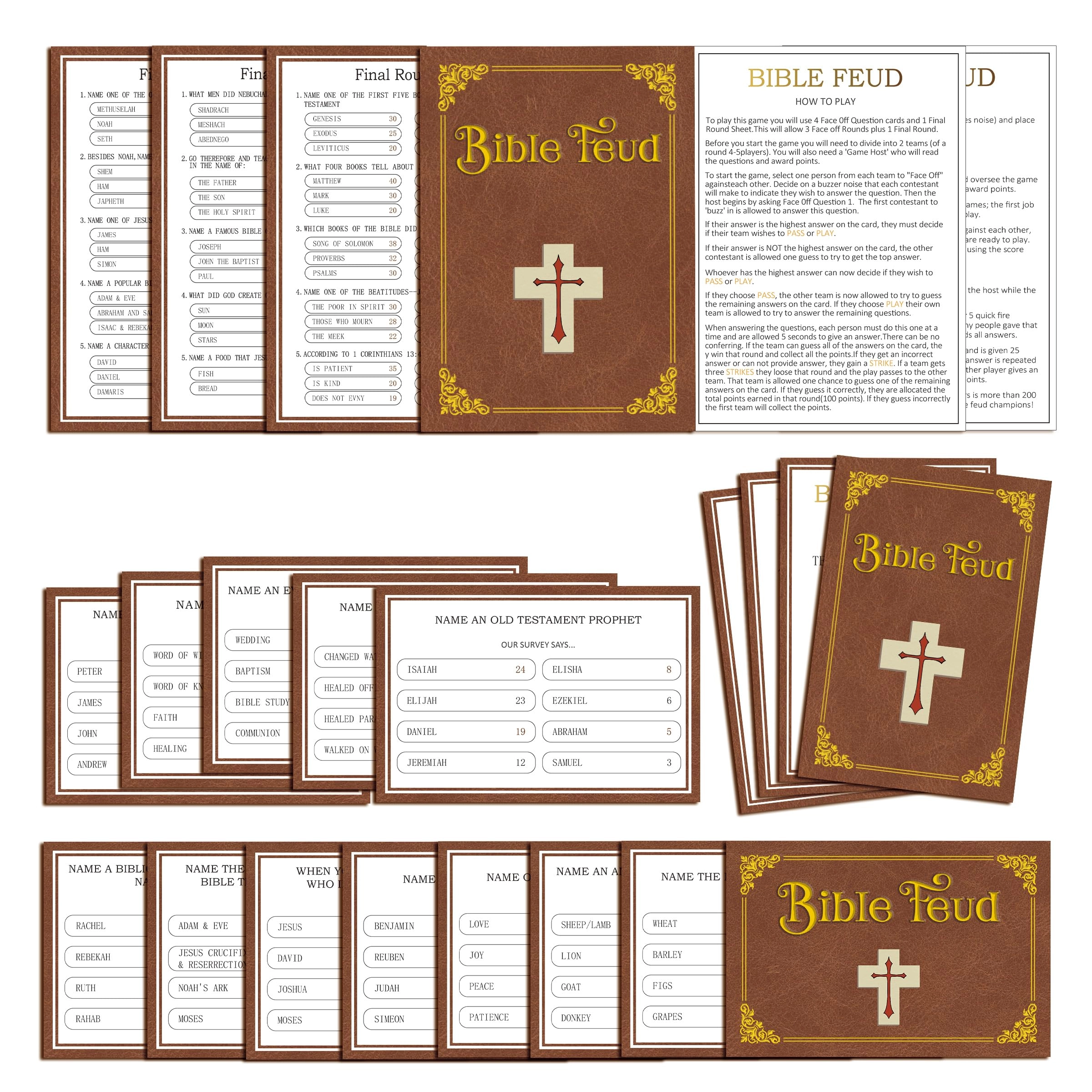 Tuiemie Bible Feud - Trivia Cards Family