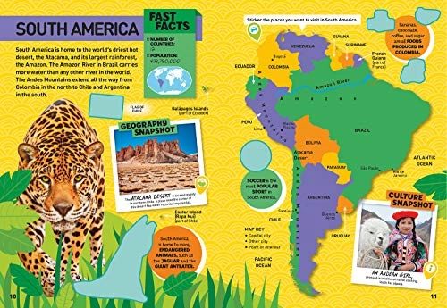World Atlas Sticker Activity Book - 40 pages more than 2,000 stickers