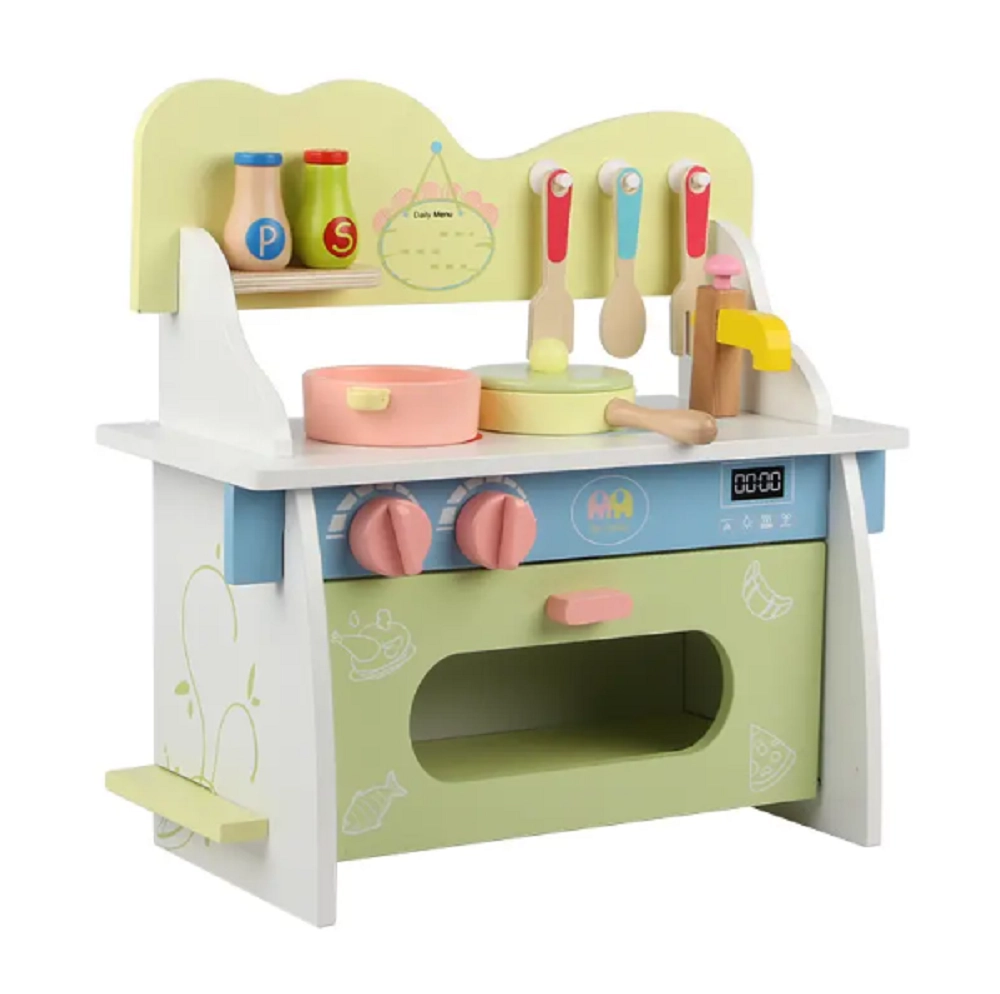 Kids Wooden Mini Kitchen Set - 14 Inch dolls (GB-MSN 21027AB)