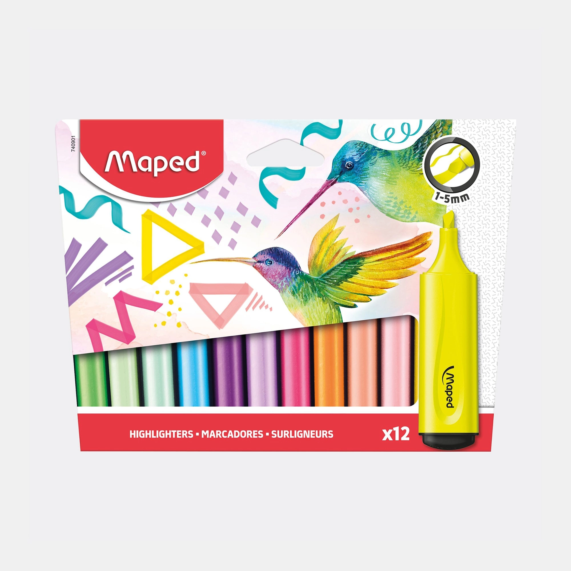 Maped Fluo Peps Classic - Assorted Colors Extra Soft Flexible Tip