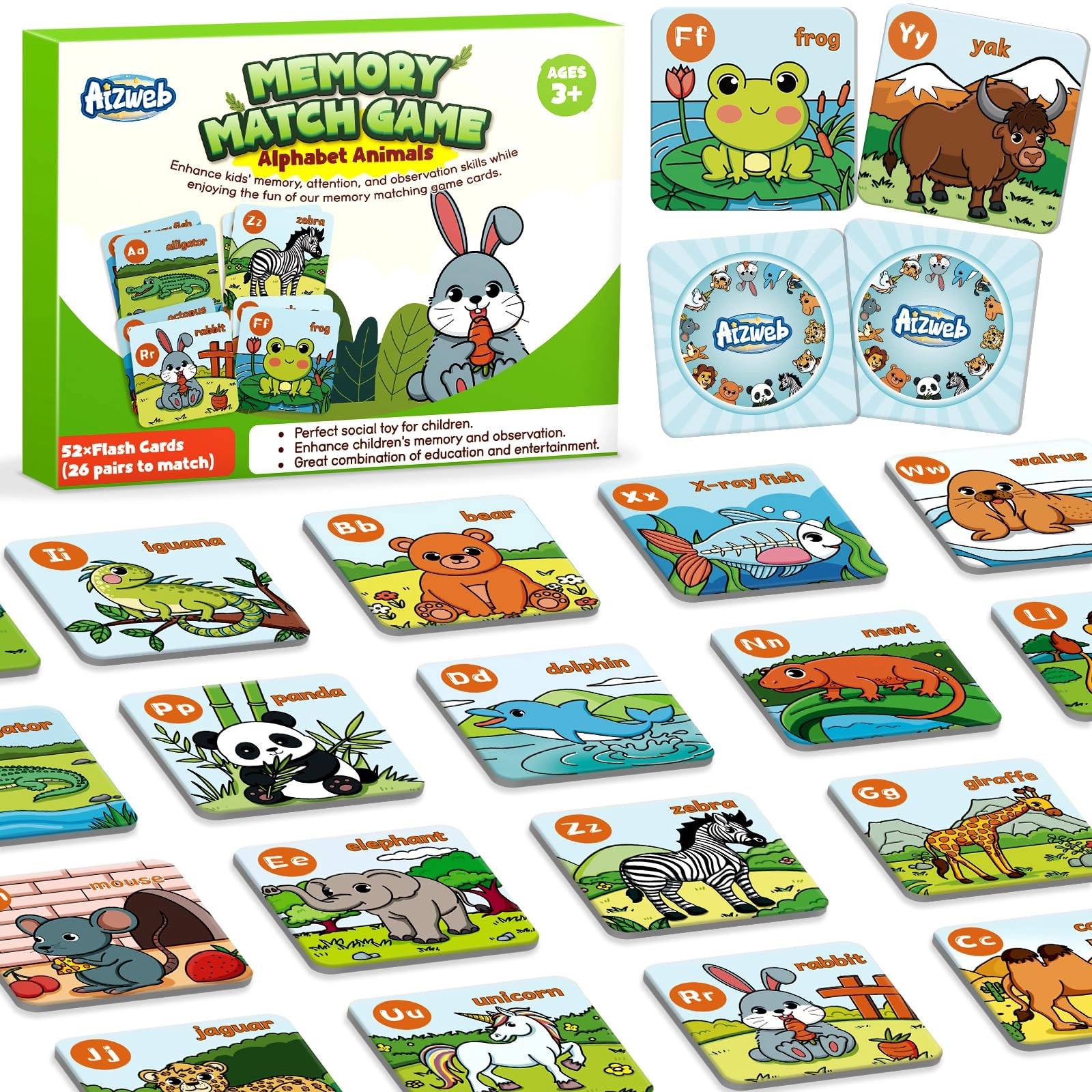 Aizweb Alphabet Match Game - 3+ 52 pieces