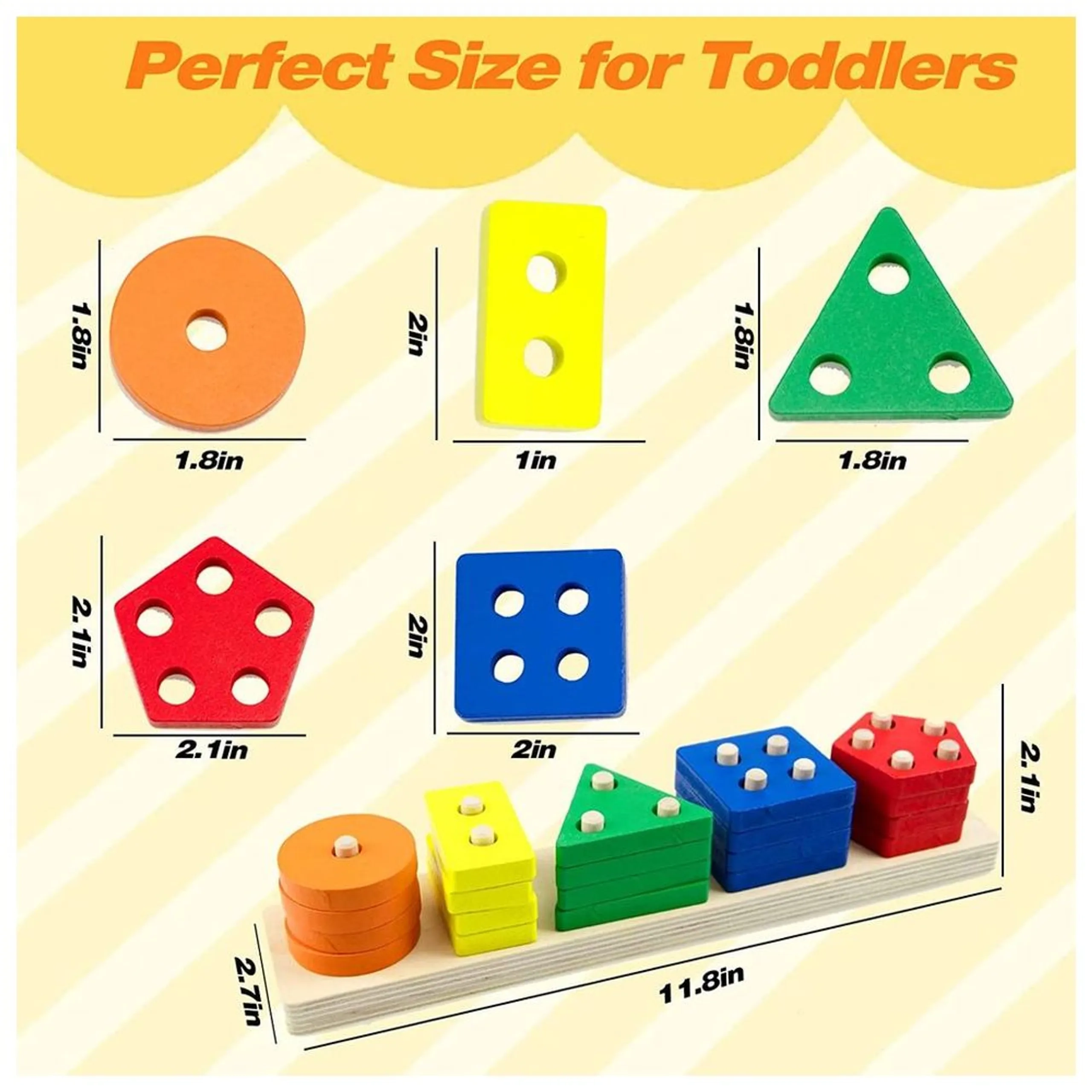 Montessori Shape Sorting Stacking - Suitable for 3 years & above 21 pieces