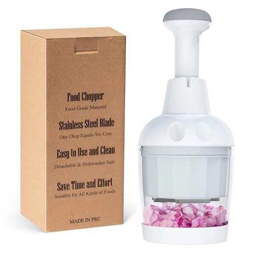 Food Chopper - Handheld Dishwasher-safe Pure White