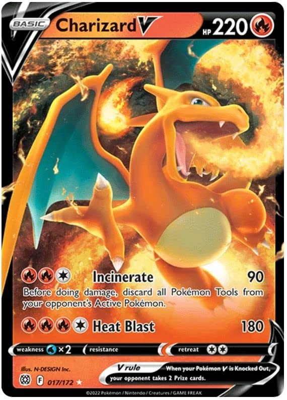 Pokémon Pokemon Charizard V 017/172 - English + Toploader