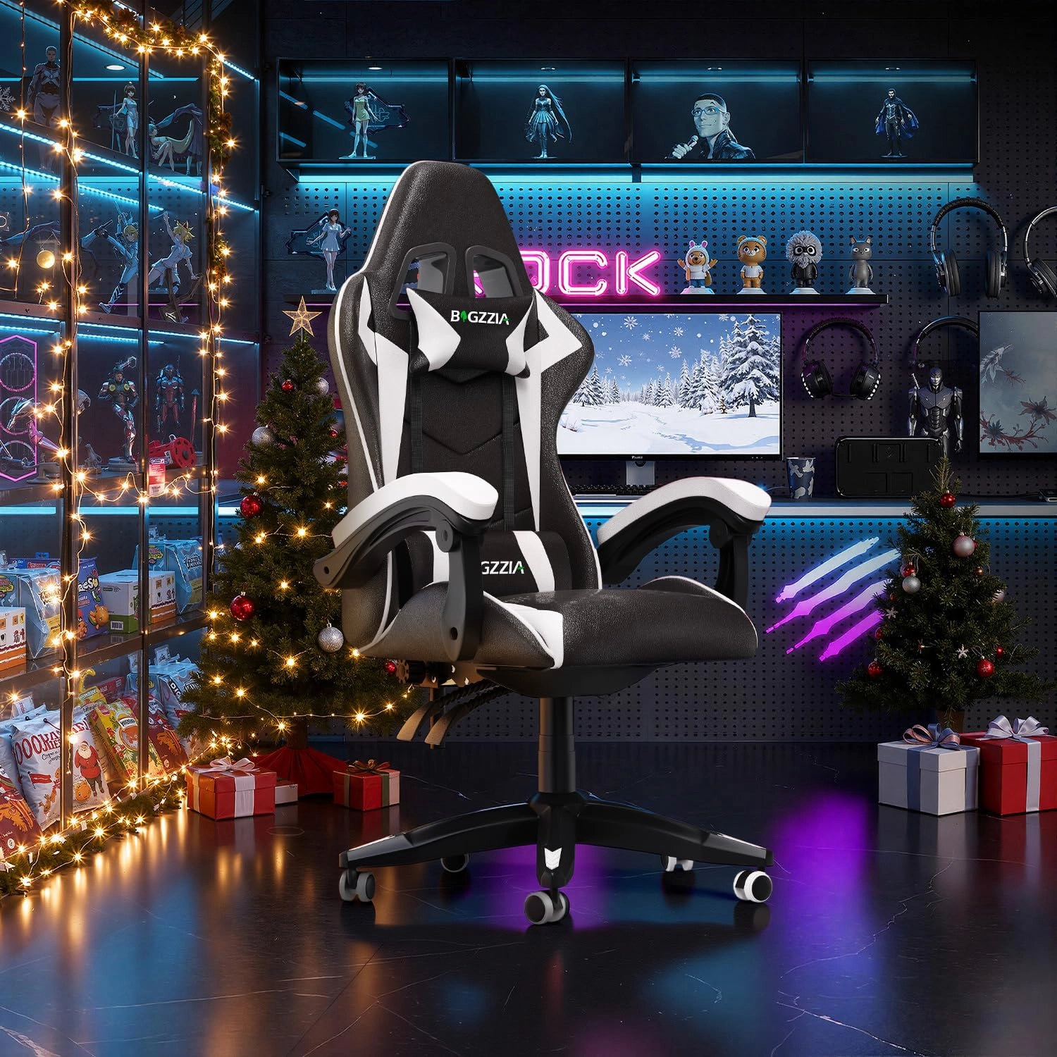 A gaming chair - Adjustable Height Reclining Feature
