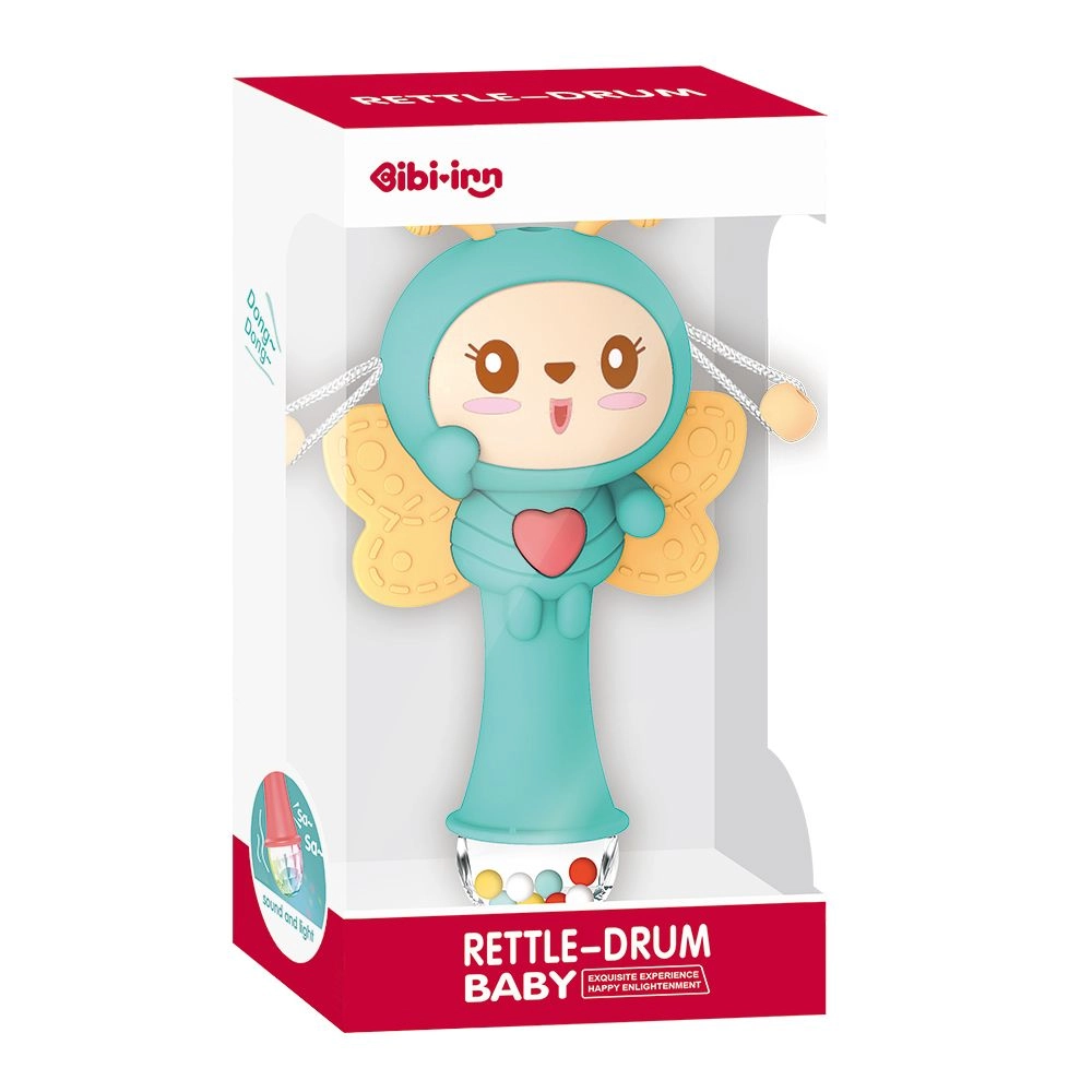 Rattle-Drum Baby Shake Stick - 12 months grind glue material