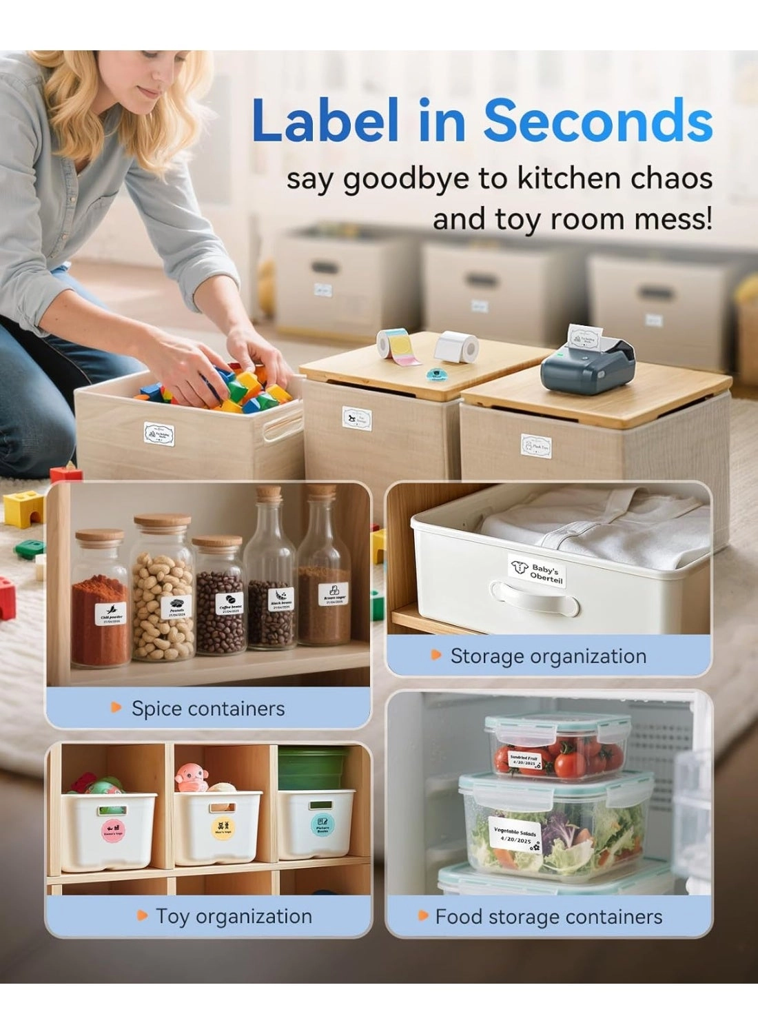 B1 - Label Maker 50*30mm Labels Space Blue