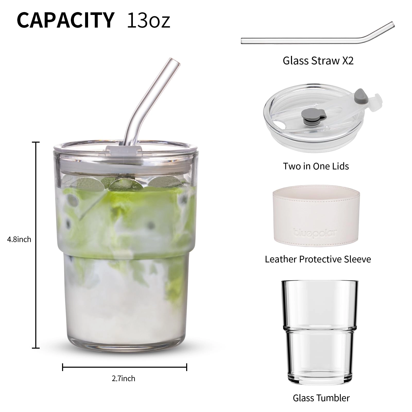 Glass Tumbler - 1 pcs - Insulated