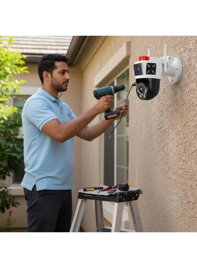 Solar Powered Multi-lens Warning Camera - 12MP 5G Wi-Fi 10X Zoom