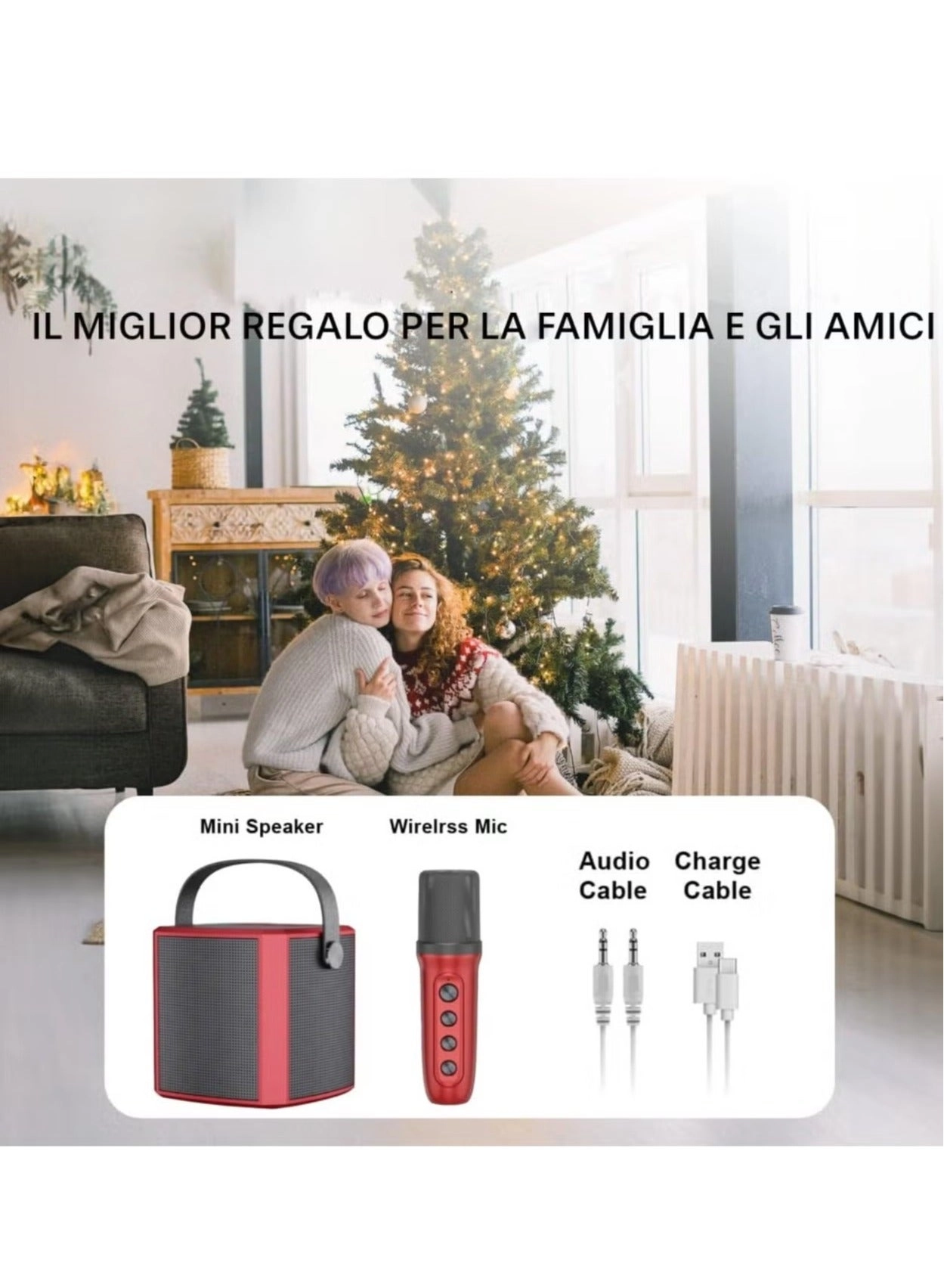 Portable Bluetooth Karaoke Speaker - 2 microphones Pack