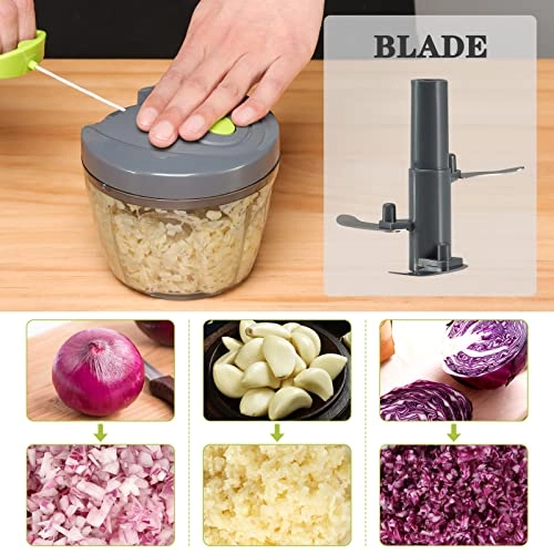 Manual Food Chopper - 650ML 3 blades