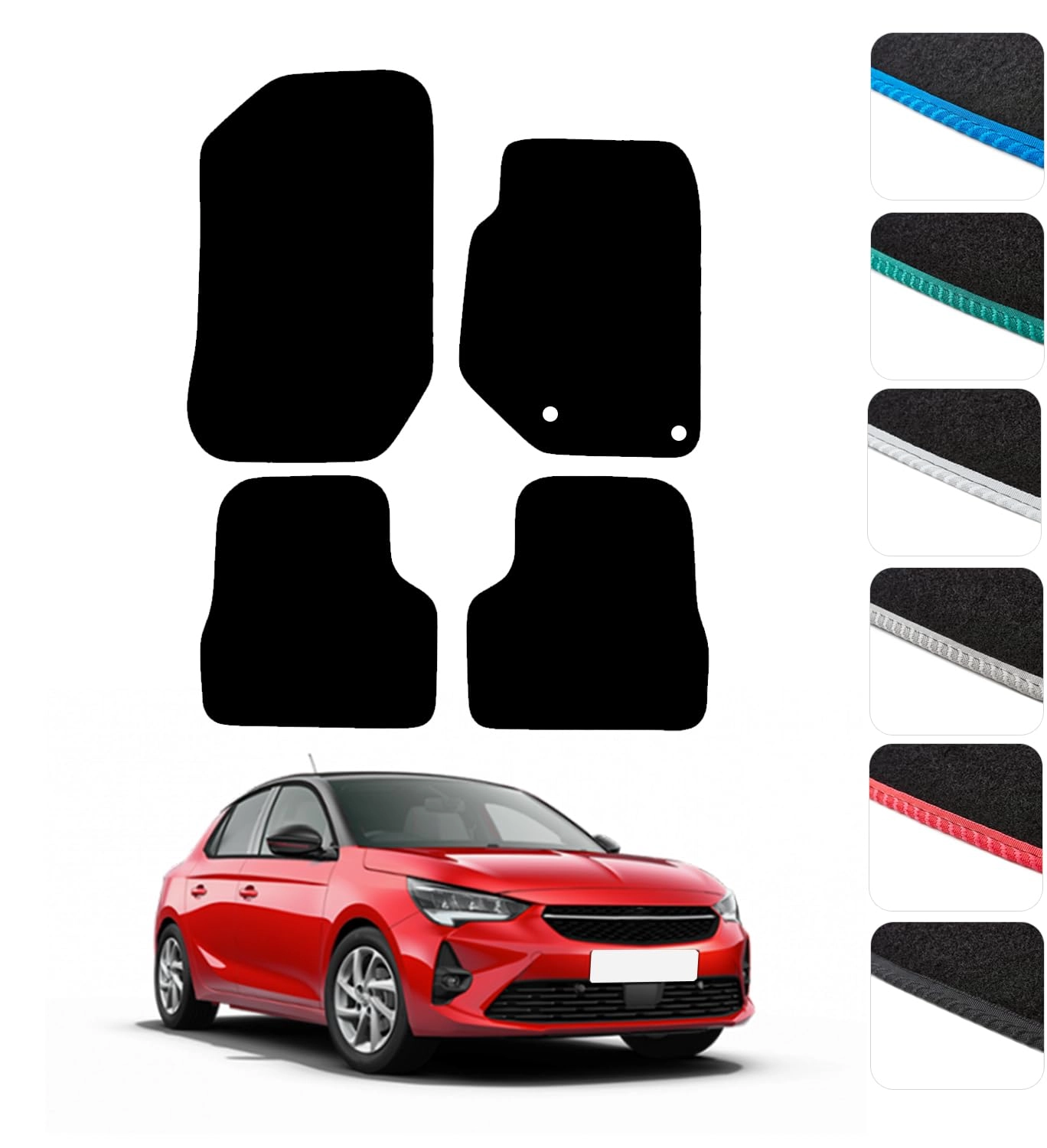 Car Floor Mats - Vauxhall Corsa F 2020 To Present Grey Edging