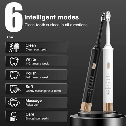 Sonic Electric Toothbrush - 5 Brush Heads 6 Cleaning Modes
