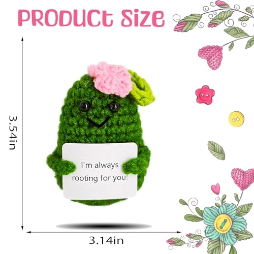 Crochet Emotional Support Melon - Handmade 10.2 x 6.5 x 6.5 centimeters