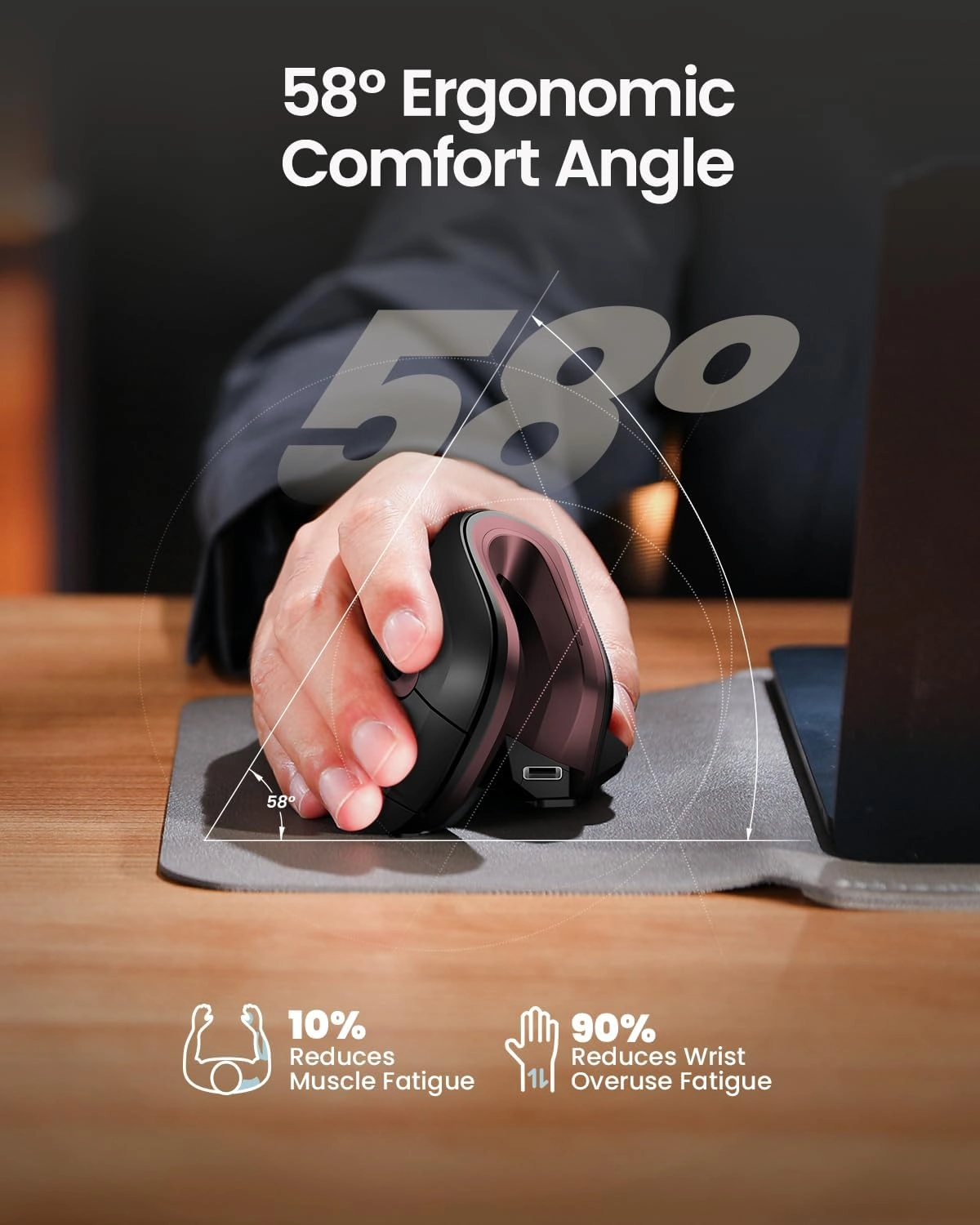 EM11 NL Ergonomic Vertical Mouse - Wireless