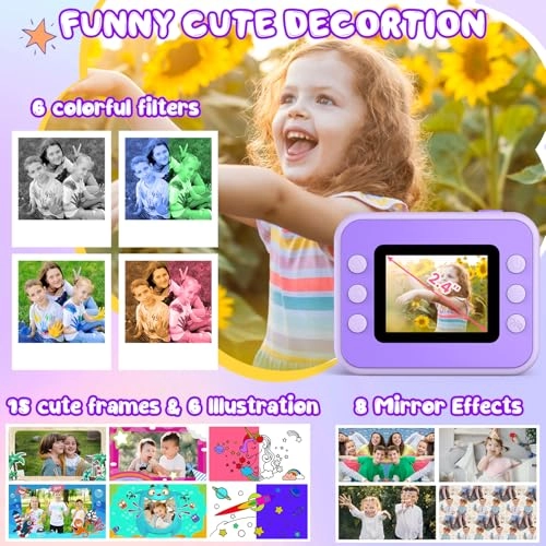 H3 - Kids Instant Print Camera Purple