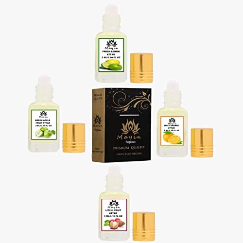 Fresh Lemon + Green Apple + Juicy Orange + Litchi Fruit - Fruity Pack Of 4