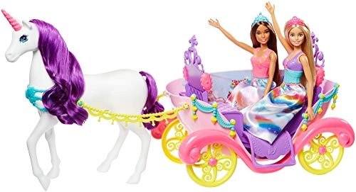 Dreamtopia Unicorn Horse Carriage - Plastic + Dreamtopia Doll - Removable Skirts Ages 36+