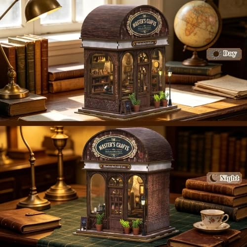 DIY Miniature House Kit - Wooden Warm LED Lighting