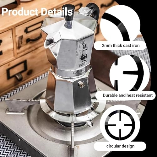 Moka Pot Stoves Holder - 2PCS 13cm silver + black