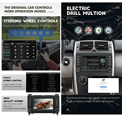 GPS Navigator for Mercedes-Benz W169 A150/A160/A170/A180/A200/W245 B160/B170/B180/B200/W639/Vito/Viano/W906/Sprinter/250 B0BPCGDM61 - 7 inch