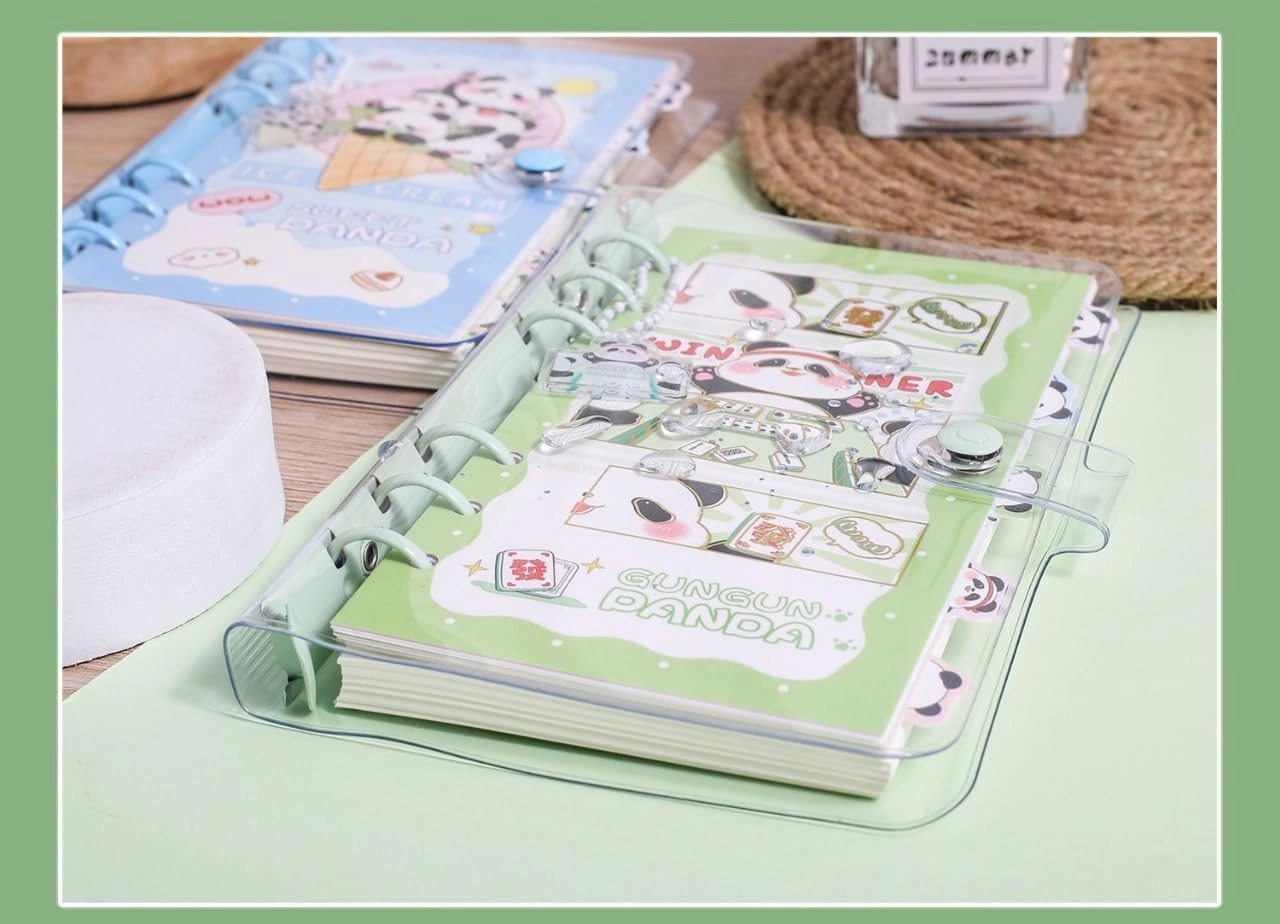 Mini Transparent Binder Spiral Diary Notebook