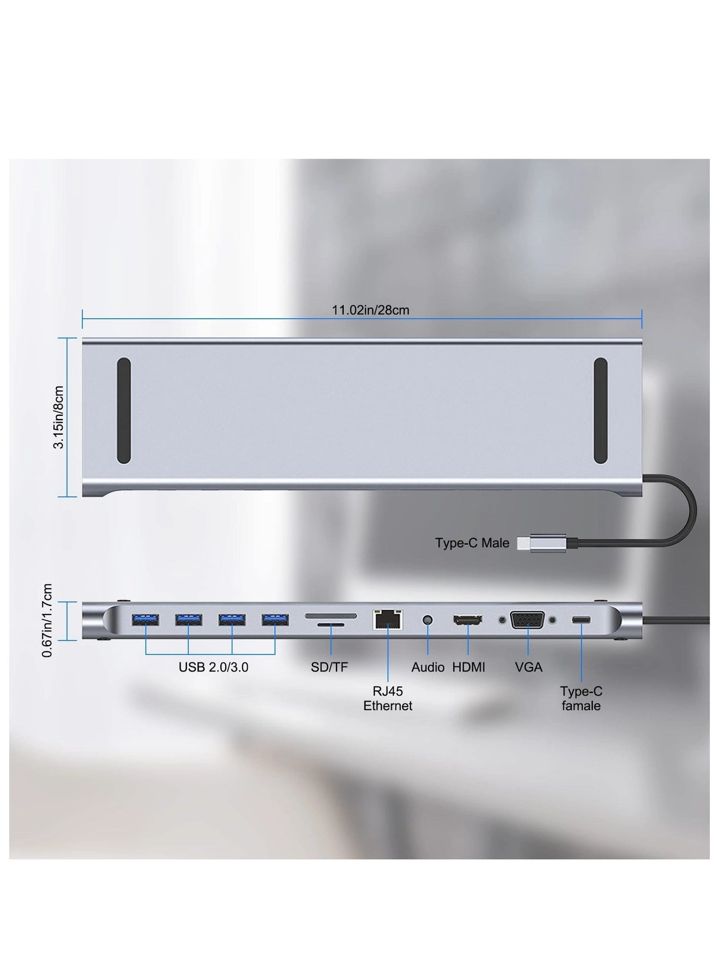 11 in 1 USB C docking station - USB 3.1 Type-C