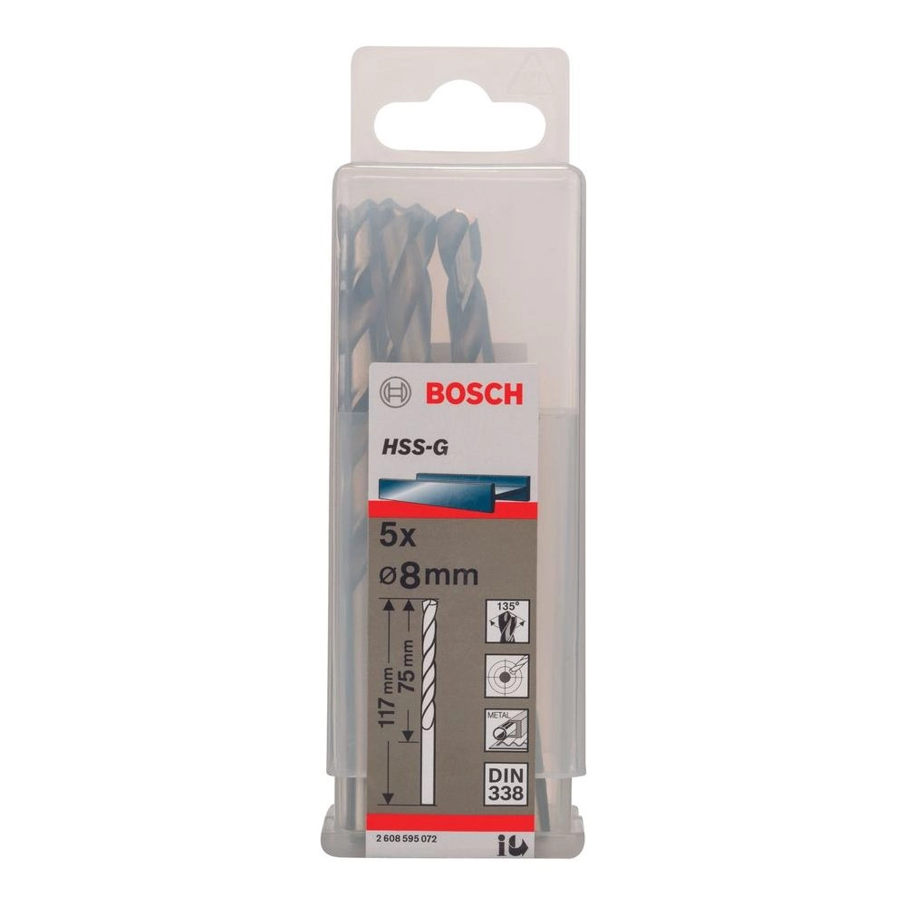 Bosch HSS-G Metal Drill Bits - Cobalt 5 piece(s) 8.0 mm