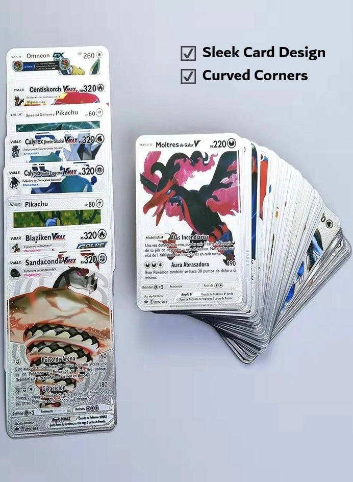 Assorted Cards Deck Box Set - Silver 55pcs