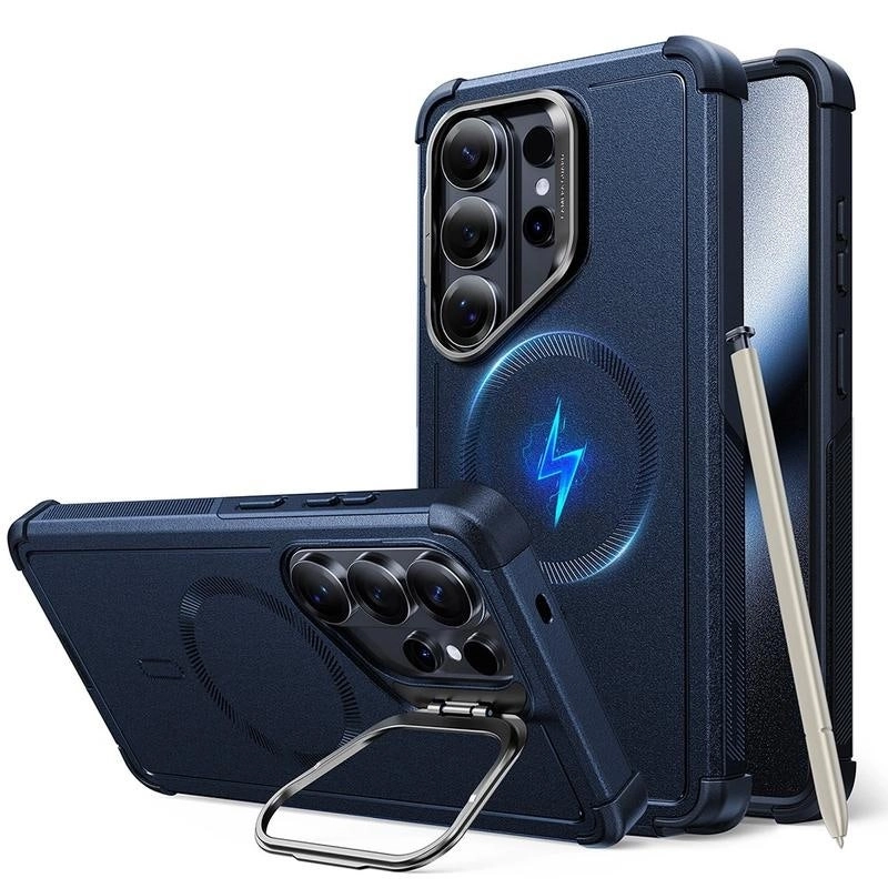 Electronic Silk Road Corp. Cyber Tough Stash Stand Case for Samsung Galaxy S26 Ultra Blue