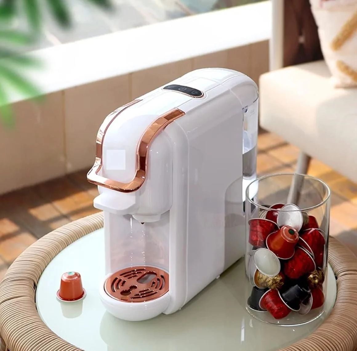3 in 1 Capsule Coffee Machine - 19 Bar Hot & Cold Compatible with D Series Large Capsules
