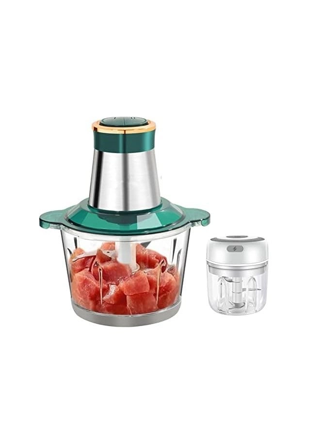 Meat Grinders Electric - 3L 300W + Electric Mini Garlic Chopper - 250Ml Usb