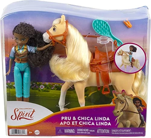 Pru Doll - 7 in 7 Movable Joints + Chica Linda Horse - 8 in Soft Mane & Tail Ages 3+
