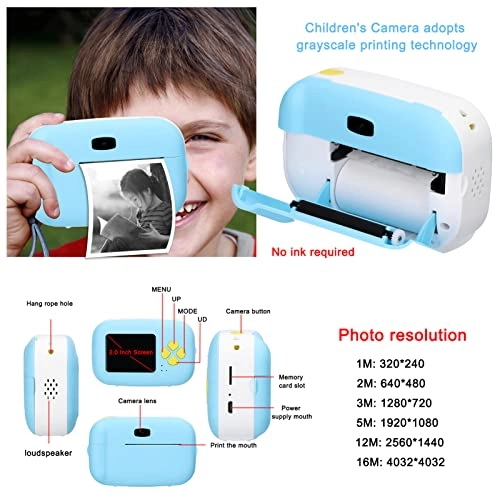 1080P Portable Paper Film Zero Ink Instant Printing Selfie Thermal Camera - 57mm