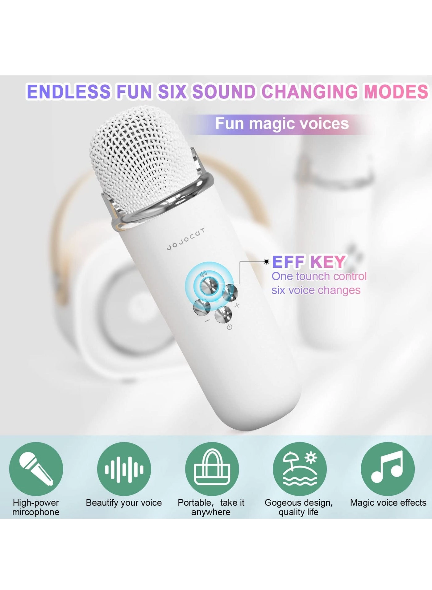 Kids Karaoke Machine - 2 Wireless Microphones
