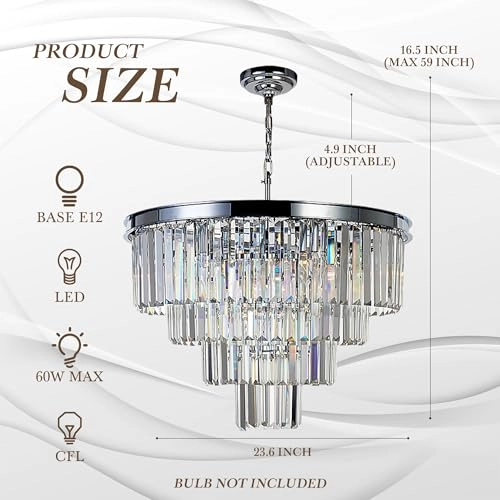 4-Tier Chandelier - Dimmable