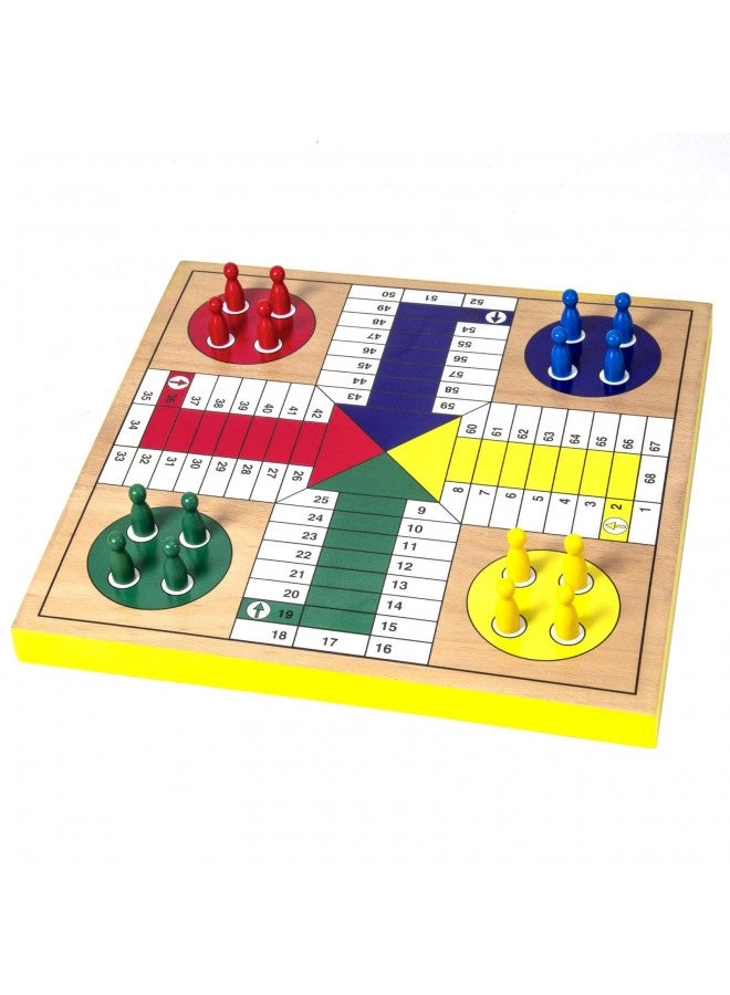 Ludo - Wooden Snakes and Ladders 2 in 1 Reversible