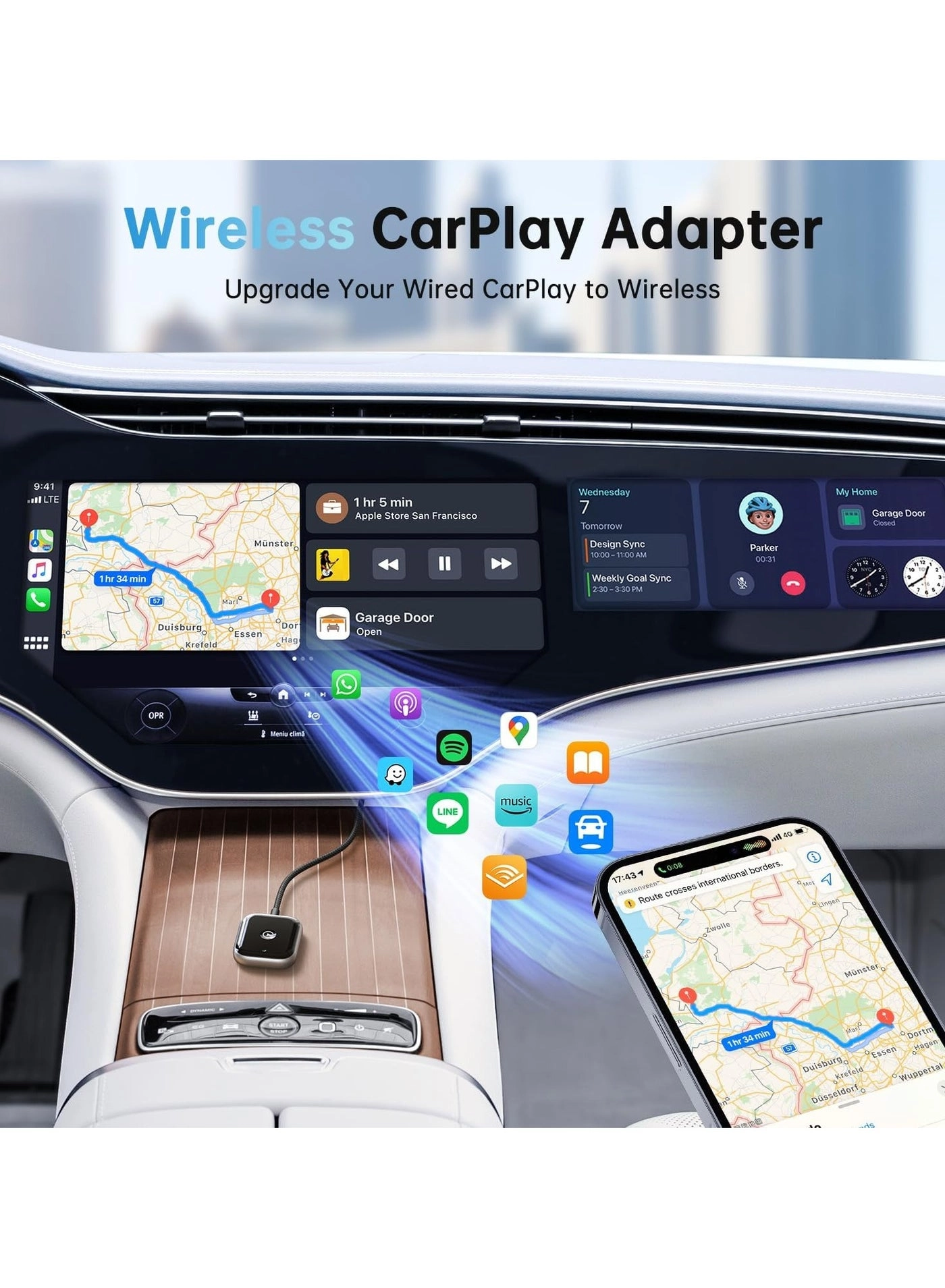 Wireless Carplay Adapter - Wireless Apple iPhone Android Phone