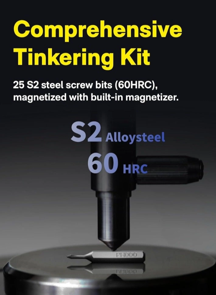 Electric Precision Screwdriver Kit - 25 Precision Bits Rechargeable