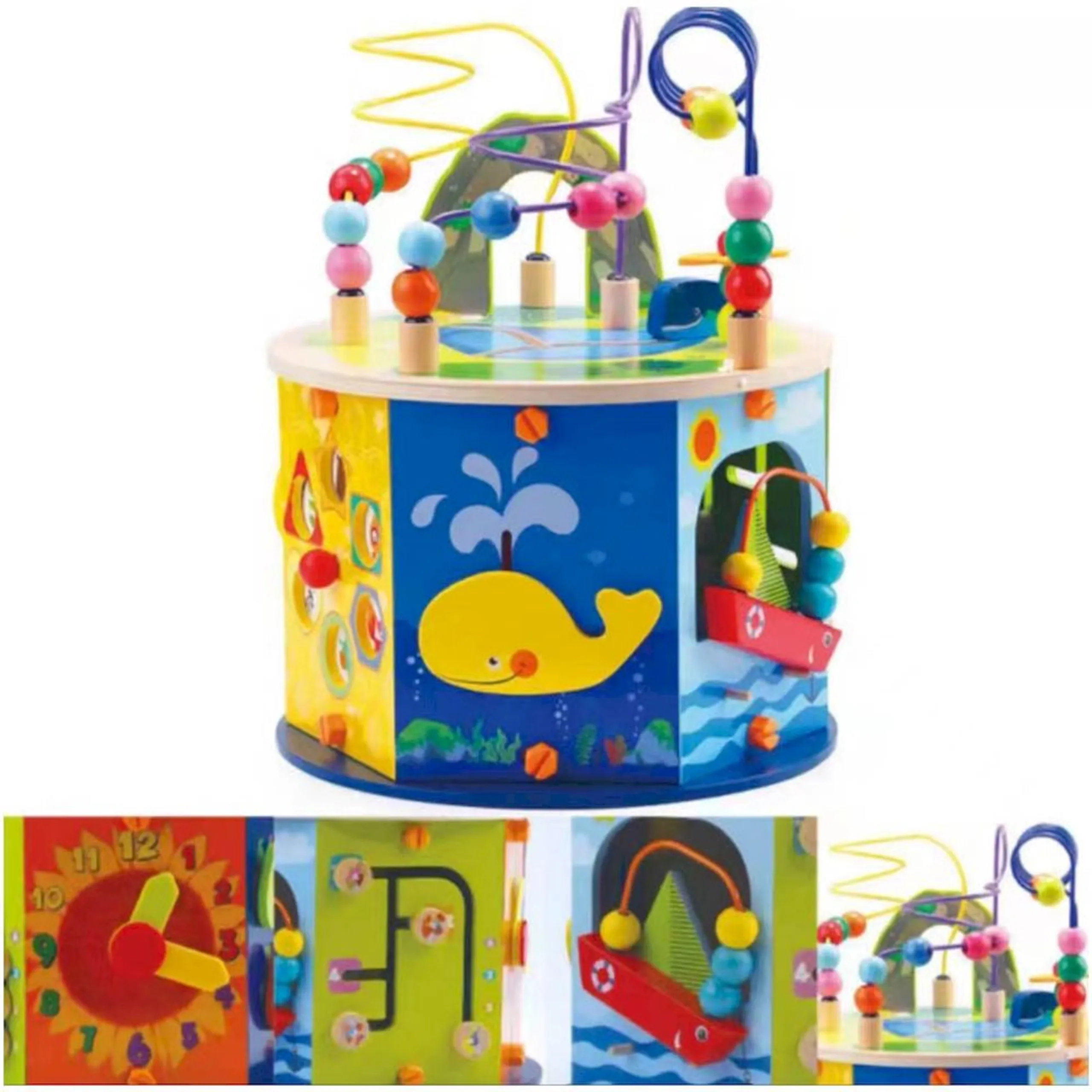 8-in-1 Multifunction Wooden Activity Cube - 2+