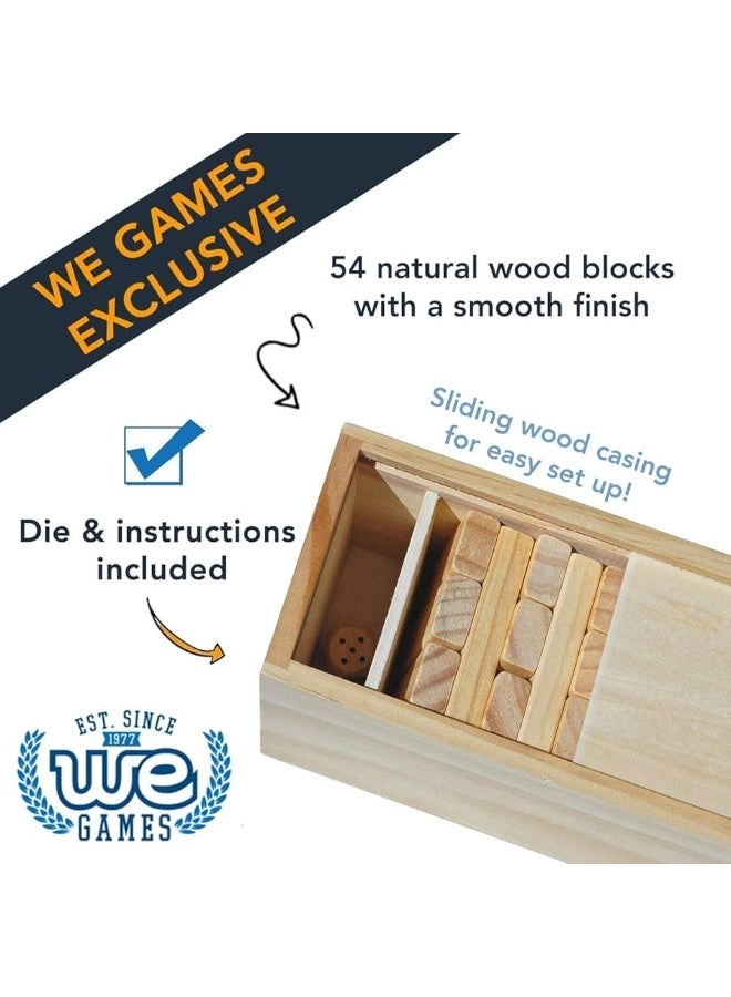 Tumble Tower - Wooden Block Stacking Party Game Includes Storage Case